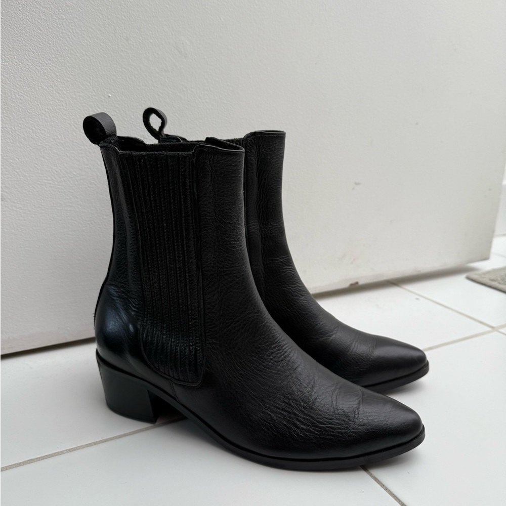 Elegant Black Leather Ankle Booties